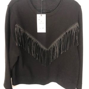 Brand new Zara fringe sweater
